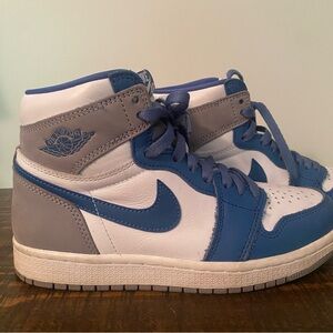 Nike Air Jordan 1 Retro OG High True Blue Grey White Size 5.5 1437 410 Sneakers